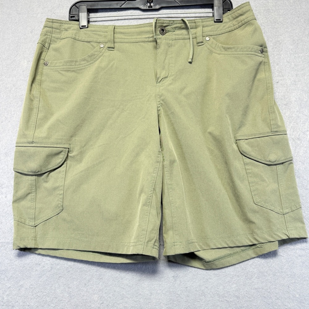 KUHL Womens Sage Green Cargo Hiking Shorts Size 14 Stretch Outdoor Utility 9in